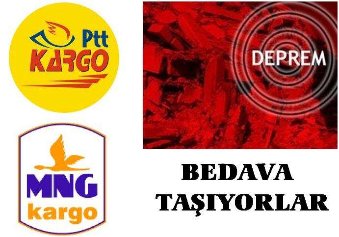PTT ve MNG KARGO YARDIMLARI BEDAVA TAŞIYOR