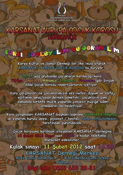 KARSANAT AVRUPA ÇOCUK KOROSU KURULUYOR