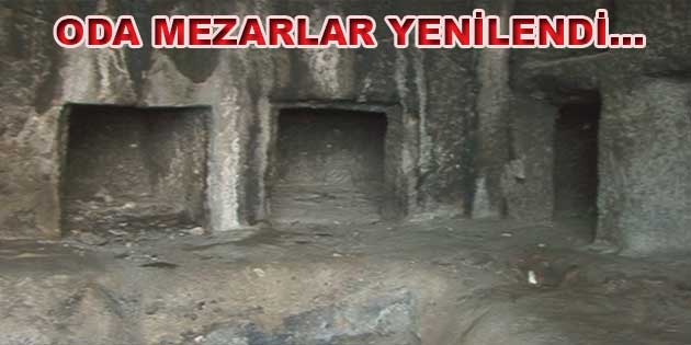 GÖKTEPE ARKEOLOJİK ALANINDAKİ KAYA MEZARLAR TEMİZLENDİ