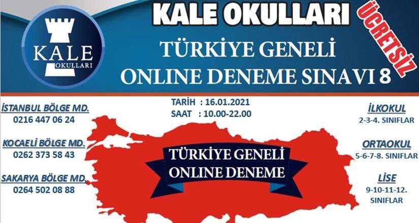 Kale Okulları’ndan ücretsiz deneme sınavı
