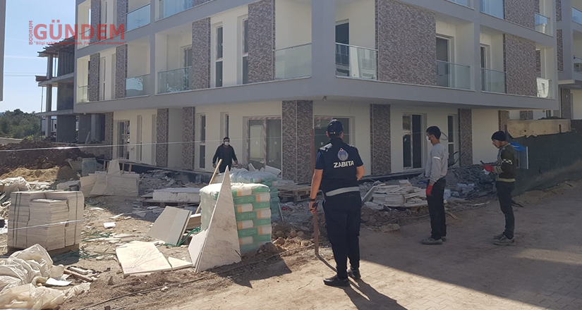 Zabıta ekiplerinden şantiye denetimleri