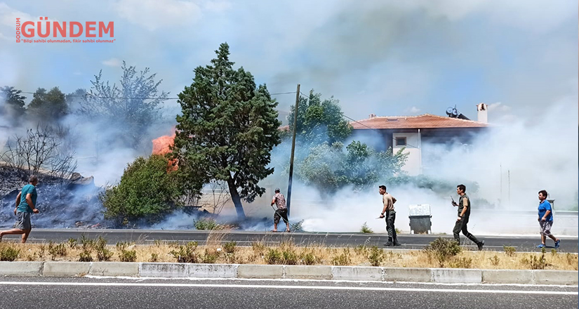 Ula’daki yangına ilk müdahaleyi cenazeden dönen ekip yaptı