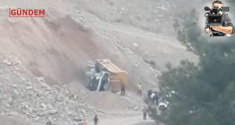 Kamyon uçurumdan yuvarlandı