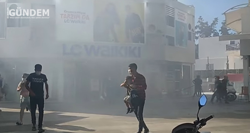 Bodrum merkezdeki mağaza yangını korkuttu VİDEO HABER