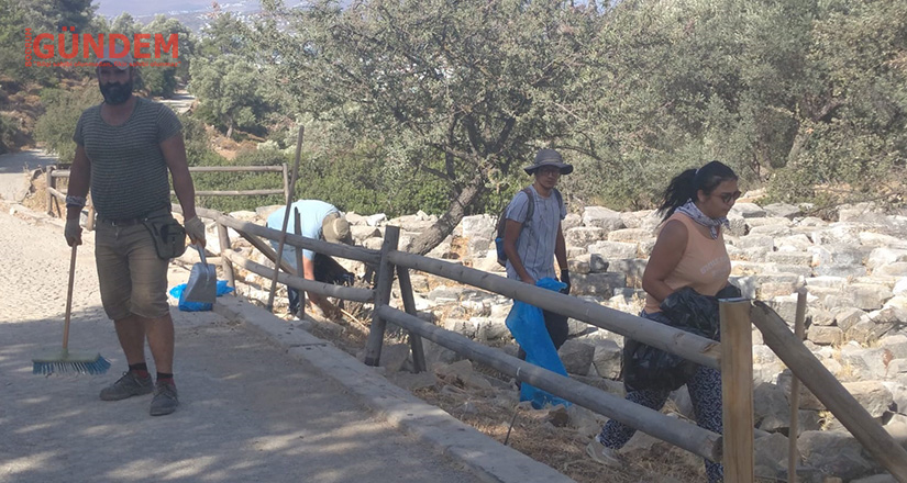Pedasa Antik Kenti ve Leleg yolunda yangın riskine karşı temizlik yaptılar