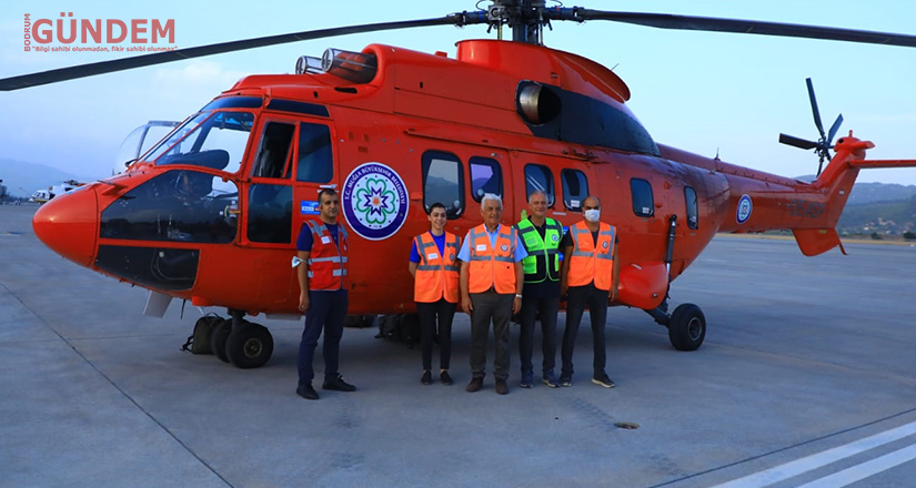 4.5 ton su kapasiteli Helikopter Muğla’ya getirildi