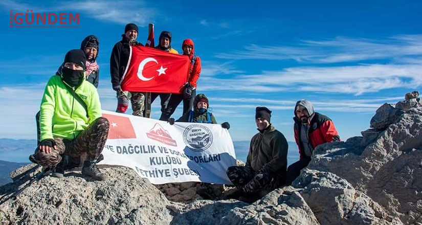 Fethiye zirve dağcılıktan Ata’ya saygı tırmanışı