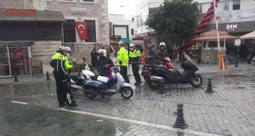Bodrum Trafik Büro Amirliği motosikletlere yönelik uygulama yapıldı