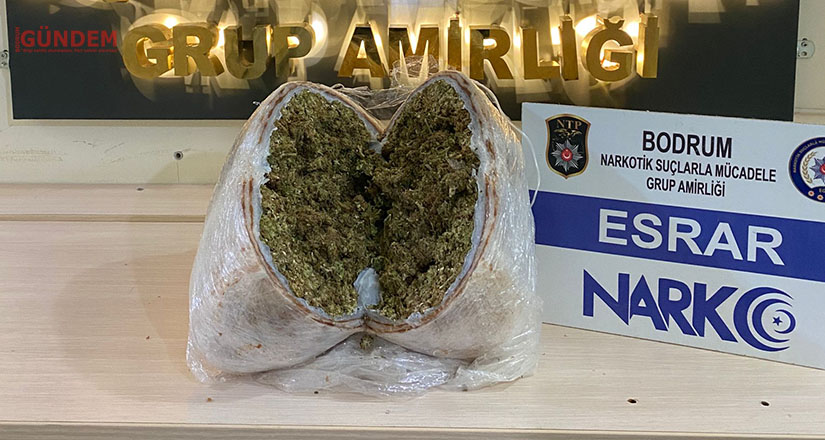 Bodrum’da 1 kilo 465 gram esrar maddesi ele geçirildi
