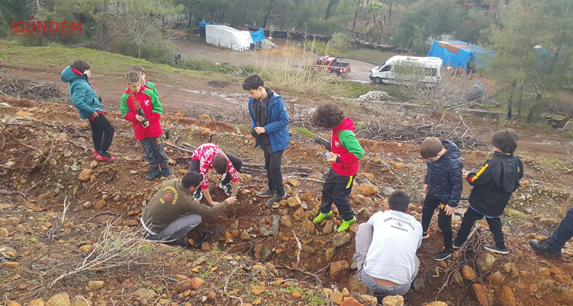 Turnuvaya gelen futbolcular fidan dikti