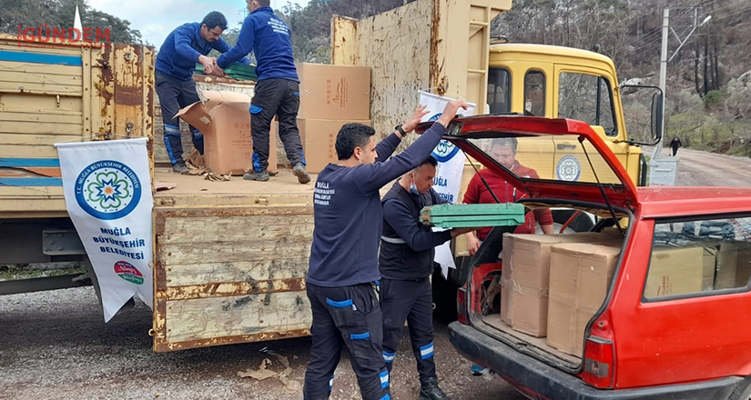 Büyükşehir, Yangın Mağduru Arıcılara Desteğini Sürdürüyor
