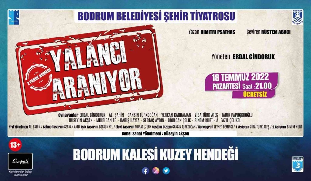 Şehir Tiyatrosu yeni oyunuyla Bodrum Kalesi’nde