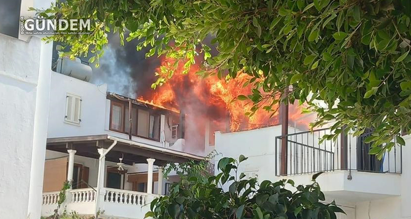 Turgutreis’te alevlerin arasında kalan kadın, ikinci kattan aşağı atladı
