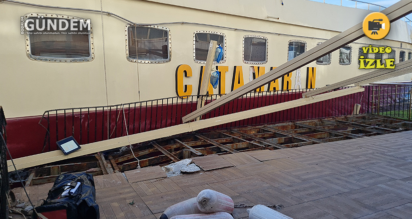 Yüzer disko Catamaran için kurtarma çalışması yapılıyor