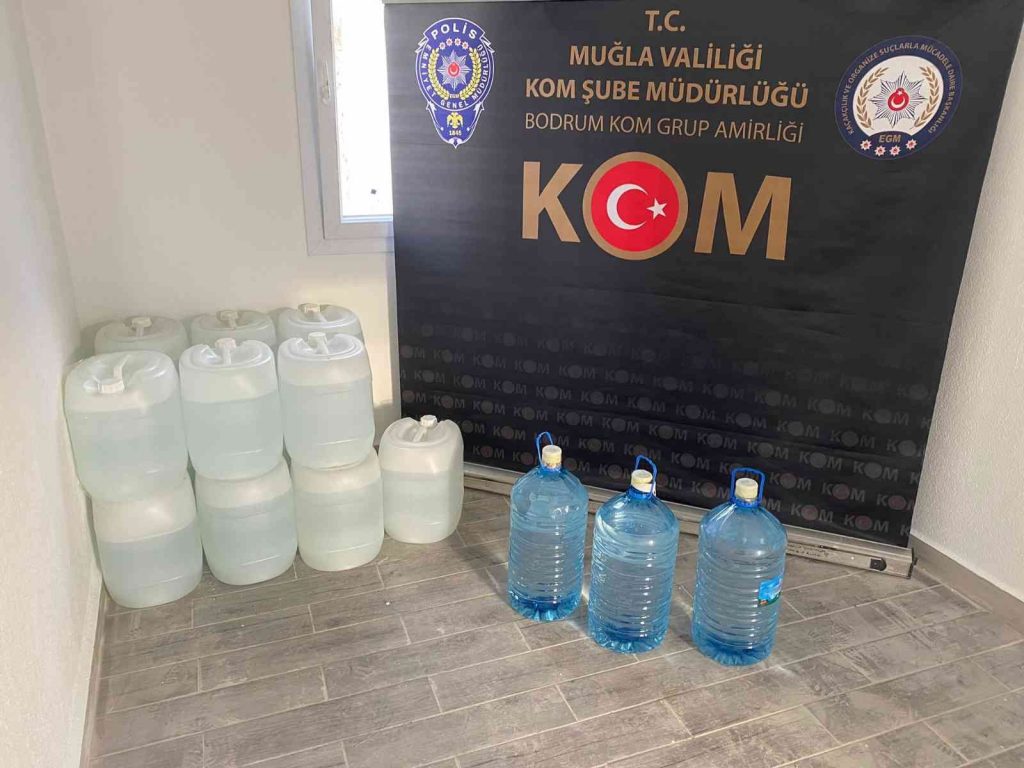 Bodrum’da 385 litre sahte alkol ele geçirildi