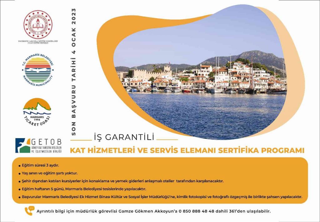 Marmaris Belediyesi’nden istihdam garantili kurs