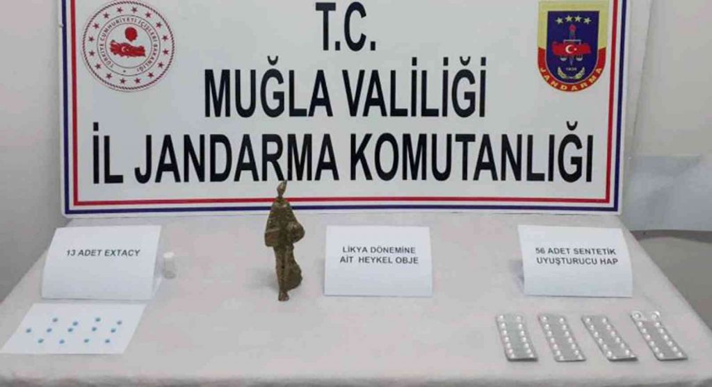 Dalaman’da tarihi eser ve uyuşturucu operasyonu