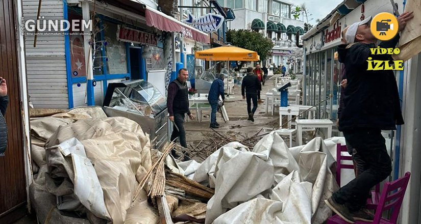 Bodrum’u fırtına vurdu, çatıları uçurdu, camları kırdı