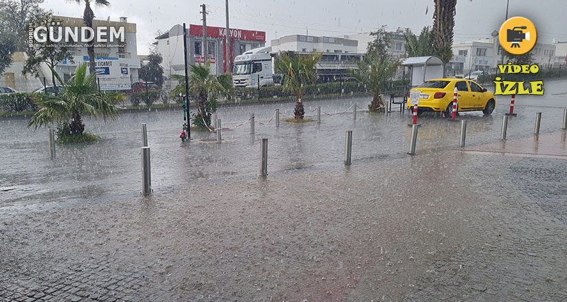 Bodrum’da sağanak ve dolu etkili oldu