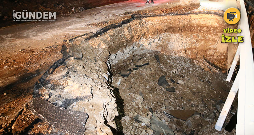 İçme Suyu İsale Hattı Patladı, Yol Çöktü