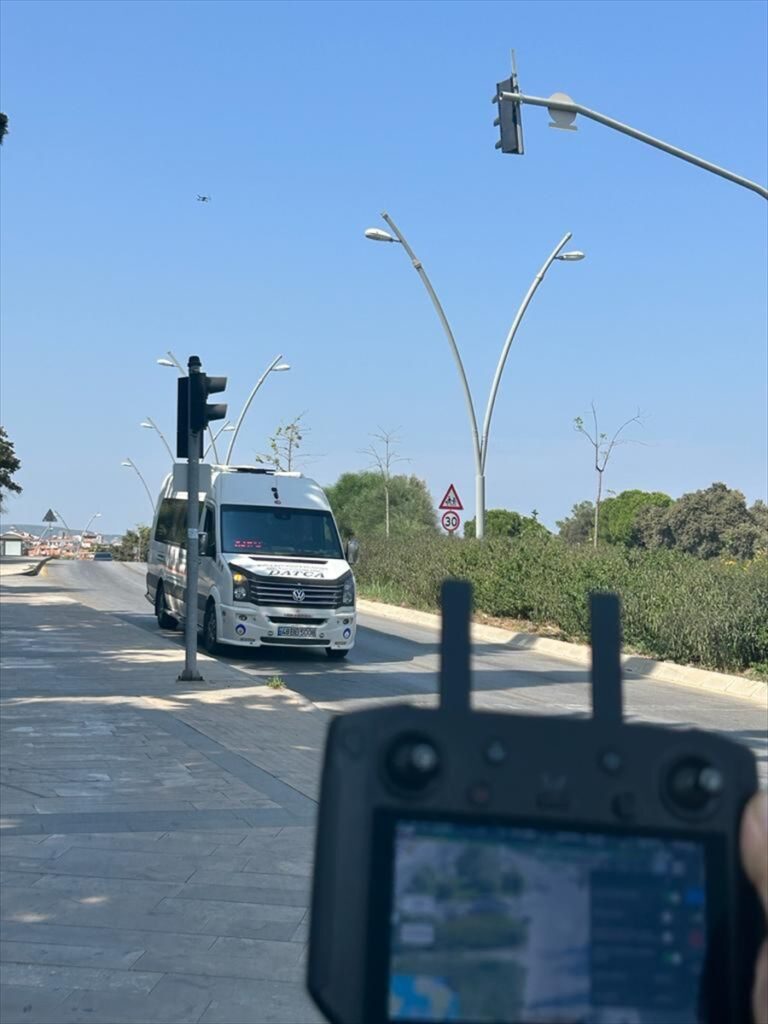 Datça'da dron destekli kırmızı ışık ihlali denetimi yapıldı