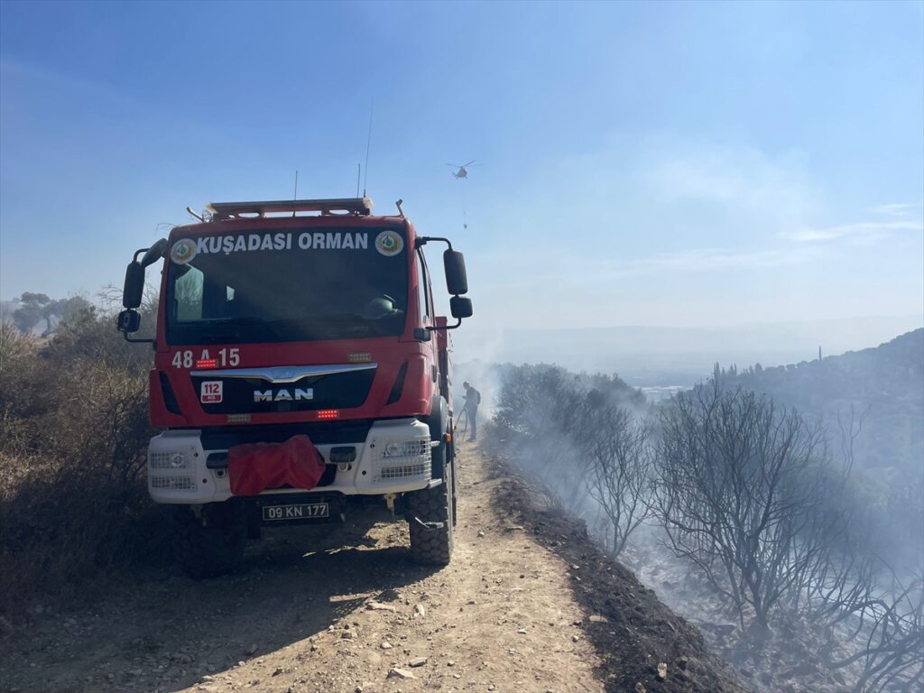 Aydın'da makilik alanda çıkan yangın söndürüldü