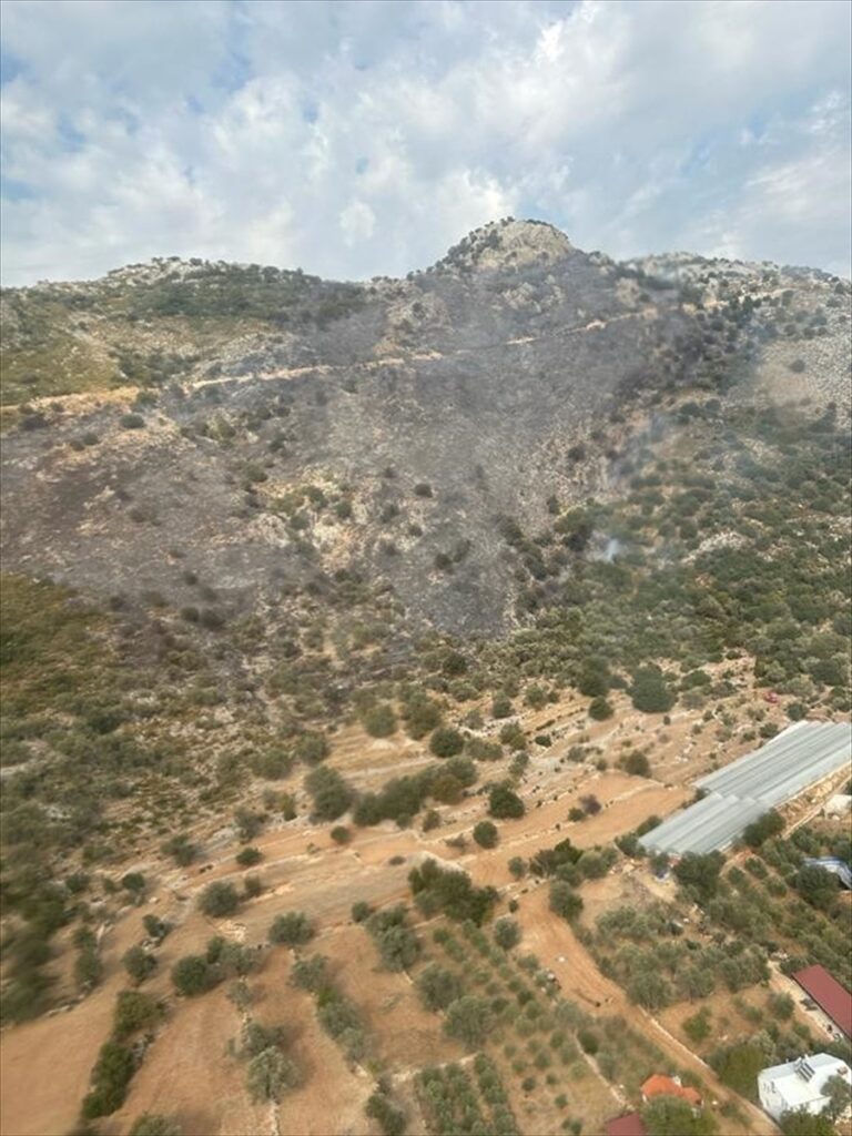 Makilik ve tarımsal alanda çıkan yangın kontrol altına alındı