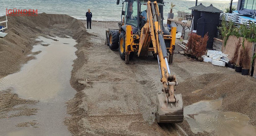 Bodrum belediye ekipleri yağmur mesaisinde
