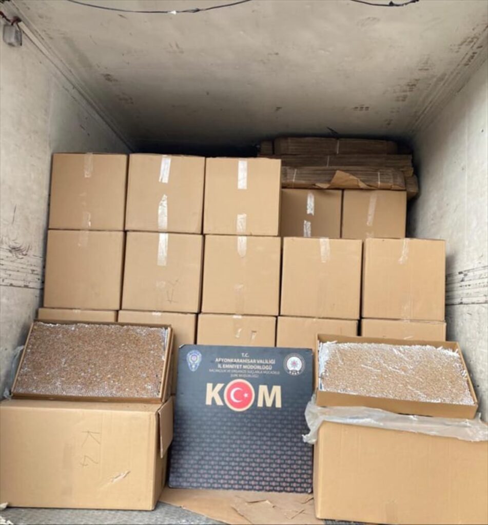 Afyonkarahisar'da 1 milyon 600 bin makaron ele geçirildi