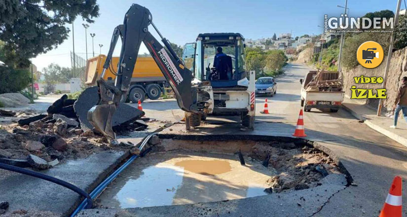 Bodrum’da ana isale hattı patladı, lojmanı bu bastı