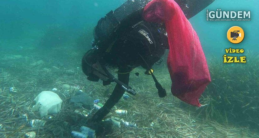 Kumbahçe sahilinde deniz dibi temizliği yapıldı
