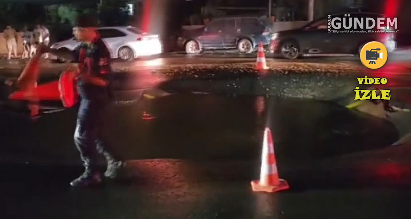 Sosyeteye giden yolda isale hattı patladı, tonlarca içme suyu yola aktı