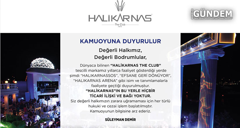 Süleyman Demir’den “Halikarnas The Club” açıklaması