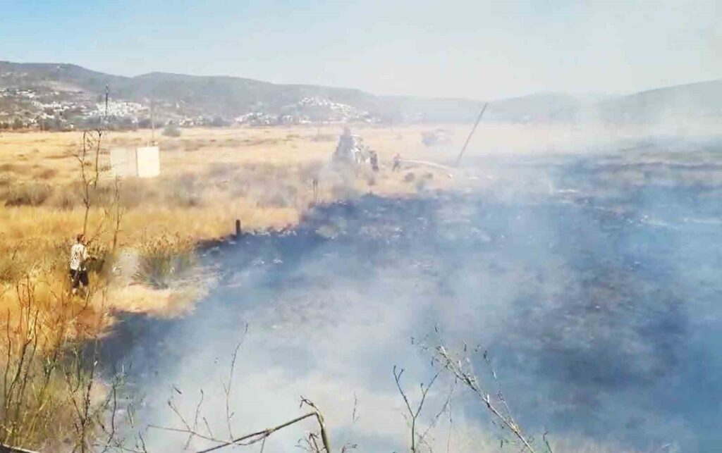 Boğaziçi Mahallesinde otluk yangını