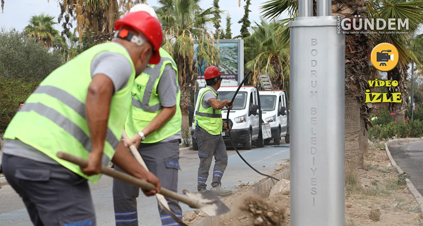 Turgutreis Kıyı Şeridinde Aydınlatma Çalışmaları