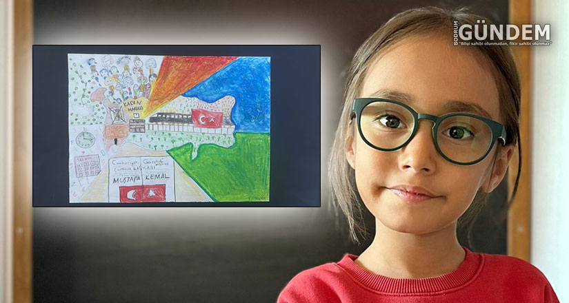 Eftelya Öykü Kurucu, 29 Ekim Resim Yarışmasında Birinci Oldu