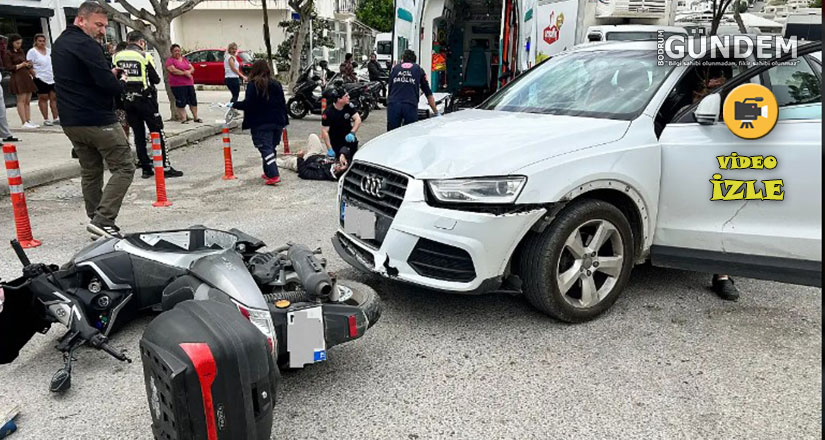 Bodrum’da Motosiklet Kaza Anı Kamerada