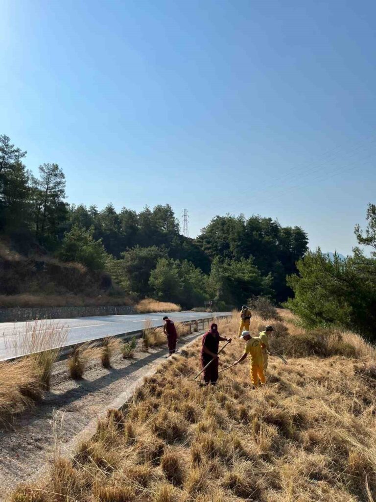 Marmari̇ste Yol Kenarlarında Yangınlara Önlemler Dahi̇li̇nde Ot Temi̇zli̇ği̇ Yapıldı