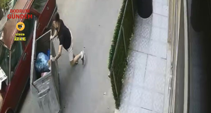 Rampadan Kayan Çöp Konteyneri̇ni̇ Araçla Çarpmadan Son Anda Durdurdu
