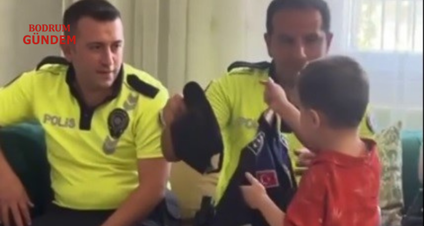 Milas Emniyeti’nden DMD hastası Göktuğ’a unutulmaz sürpriz
