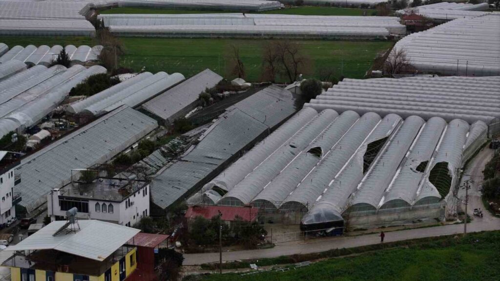 Hortum, fırtına ve dolu seraları vurdu