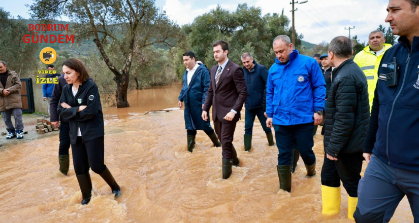 Başkan Mandalinci Su Taşkınlarının Yaşandığı Kızılağaç’ta İncelemelerde Bulundu