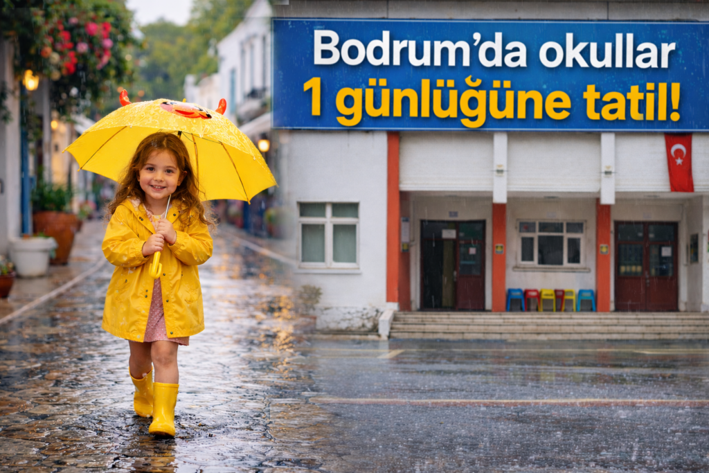 Bodrum’da Okullara 1 Günlük Yağış Arası