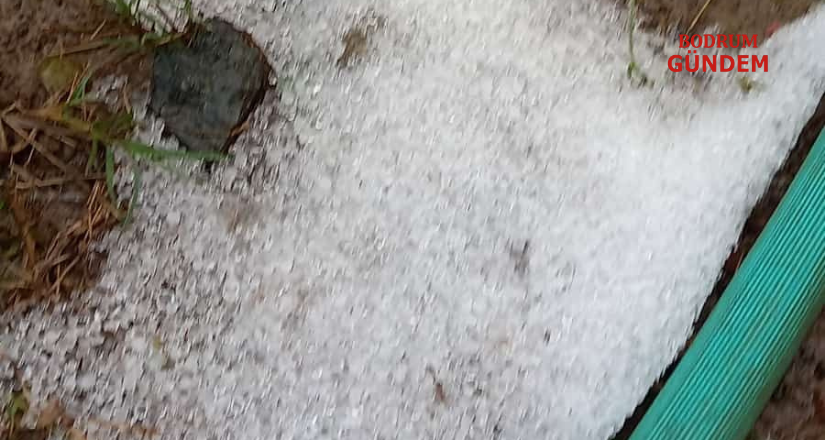 Ortaca’da kuvvetli yağışın ardından dolu etkili oldu