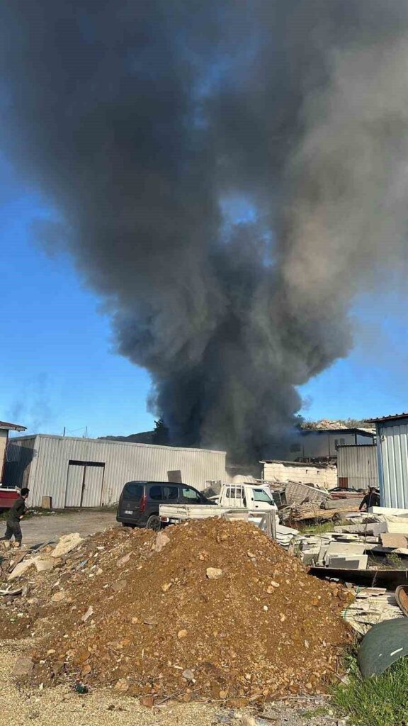 Bodrum’da İşçi Konteynerinde Yangın