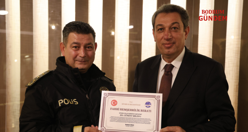 Muğla’ya Atanan Emniyet Müdürü Bilen’e Fahri Hemşehrilik Beratı